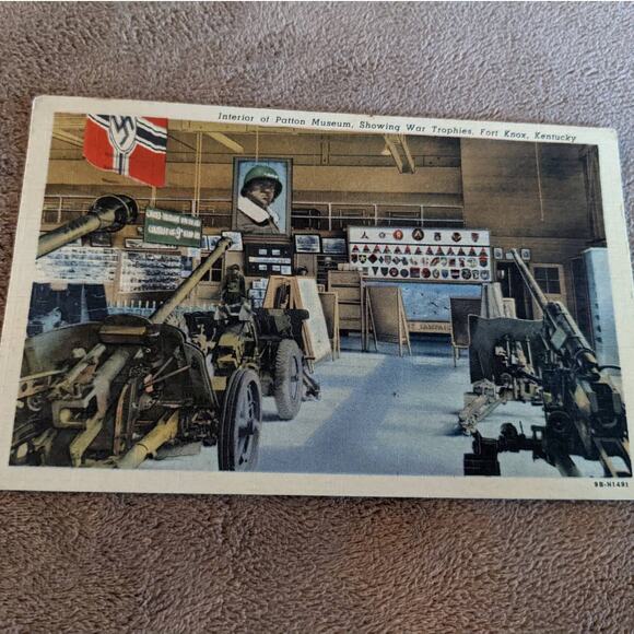 Vintage C1950 Patton Museum Postcard Showing War Trophies Fort Knox Kentucky WW2 - Picture 4 of 13